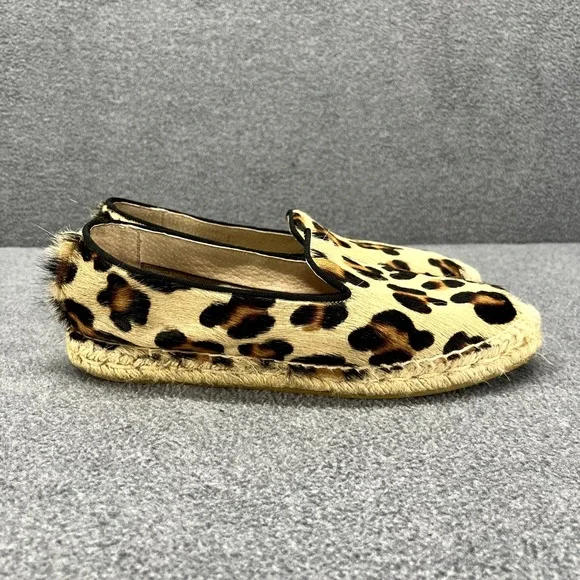 Andrea Barnes Espadrilles Flat Womens US 8.5 EU 39 Leather Leopard Print Shoes - Picture 9 of 12